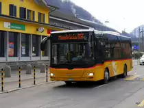 Postauto - Schnappschuss eines MAN Lion`s City  TI 11829 unterwegs in Capolago am 27.02.2015