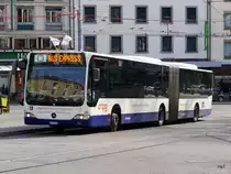 TPG - Mercedes Citaro  Nr.166  GE  960550 unterwegs für den Autosalon in Genf am 08.03.2015