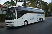 Euro 6 Volvo 9700 mit dem Kennzeichen M-V 3554 steht an der Flatowallee in Berlin am 17.01.2015.
