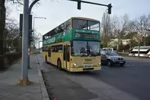 B-U 3413 fährt am 17.01.2015 auf der Linie 218 zur Messe in Berlin. Aufgenommen wurde ein MAN SD 200, Berlin Heerstraße.
