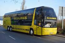 HK-8814 fährt am 18.01.2015 Richtung Riga. Aufgenommen wurde ein Neoplan Skyliner, Berlin ZOB.
