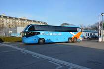 Dieser Cityliner von Neoplan wird am 18.01.2015 in Berlin am ZOB bereitgestellt.
