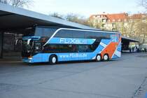 HER-AG 281 (Setra 431 DT) erreicht am 18.01.2015 sein Ziel Berlin ZOB.
