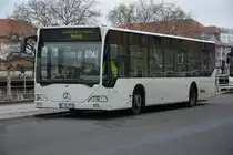 B-RL 8730 (Mercedes Benz Citaro) steht am 13.03.2015 abgestellt an der Friedrichstraße in Berlin und wartet auf sein Einsatz im SEV für die S-Bahn Berlin.
