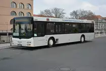 BAR-KB 140 (MAN Lion's City) steht am 13.03.2015 abgestellt an der Friedrichstraße in Berlin und wartet auf sein Einsatz im SEV für die S-Bahn Berlin.
