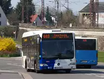 Mercedes Benz Citaro der KVS (Kreisverkehrsbetriebe Saarlouis) auf der Linie 403 kurz vor dem Hauptbahnhof in Saarlouis. Wagen 6 am 08.04.2015