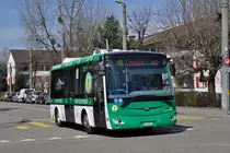 Elektro Testbus SOR EBN 8 wird bei den Basler Verkehrs Betriebe ab dem 1. April 2015 auf den Kleinbuslinien 35 und 45 getestet. Hier fährt der Bus auf der Linie 45 Richtung Haltestelle Rauracher. Die Aufnahme stammt vom 07.04.2015.