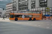 Dieser MAN Lion's City DD fährt am 13.03.2015 auf der Linie 200 nach Prenzlauer Berg. Aufgenommen am Hardenbergplatz in Berlin.
