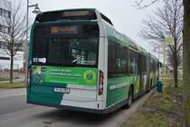 P-AV 951 (Volvo 7700) steht am 12.02.2015 an der Endhaltestelle Potsdam Wissenschaftspark Golm.
