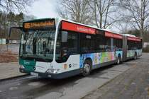 P-AV 983 ist am 04.03.2015 unterwegs auf der Linie 695. Aufgenommen wurde ein Mercedes Benz Citaro Facelift Gelenkbus / Potsdam, Bahnhof Pirschheide.
