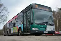 P-AV 983 ist am 04.03.2015 unterwegs auf der Linie 695. Aufgenommen wurde ein Mercedes Benz Citaro Facelift Gelenkbus / Potsdam, Bahnhof Pirschheide.
