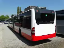 Mercedes Benz Citaro C1 Facelift Hybrid am 24.04.15 bei Evo Bus in Mannheim über den Zaun fotografiert