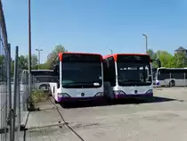 Mercedes Benz Citaro C1 Facelift für Singapour am 24.04.15 bei Evo Bus in Mannheim durch den Zaun fotografiert