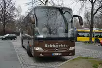 Dieser Mercedes Benz Tourismo mit dem Kennzeichen CE-P 271 steht am 14.03.2015 auf dem Parkplatz vor dem Zoo in Berlin.
