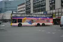 Dieser MAN Lion's City DD der BVG fährt am 14.03.2015 auf der Linie 100 zum Alexanderplatz. Aufgenommen am Hardenbergplatz.
