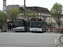 Solaris Urbino und VBK Mercedes Benz Citaro C2 G am 25.04.15 in Karlsruhe