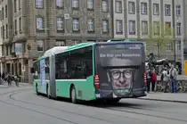 Mercedes Citaro 709 auf der Linie 34 überquert die Mittlere Rheinbrücke. Die Aufnahme stammt vom 18.04.2015.
