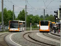 Zwei vBus Mercedes Benz Citaro C2 G (Euro6) treffen sich am 28.04.15 in Mannheim