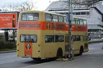 Dieser Büssing DE 72 ist am 06.04.2015 auf der Linie 218 unterwegs. Kennzeichen: B-Z 2437H . Aufgenommen am ZOB in Berlin.
