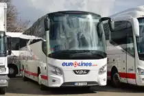 DW 516XK (VDL Futura / EuroLines) steht am 06.04.2015 auf dem Rastplatz an der A 115 in Berlin.
