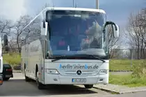VG-UR 33 (Mercedes Benz Tourismo / Berlin Linien Bus) steht am 06.04.2015 auf dem Rastplatz an der A 115 in Berlin.
