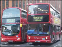 Volvo Wright von Arriva und Volvo Wright von Stagecoach in London am 24.09.2013