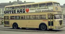 Berlin (West) BVG Buslinie 92 (Büssing D2U 1453) Charlottenburg, Hertzallee am 16. Februar 1974.