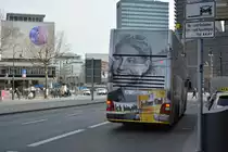 Am 11.04.2015 fährt B-V 3535 auf der Linie 100. Aufgenommen wurde ein MAN Lion's City DD / Berlin Zoologischer Garten.
