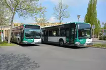 Abgestellte Busse der VIP am Hauptbahnhof in Potsdam. Aufgenommen wurde P-AV 975 und P-AV 945 (Mercedes Benz Citaro Facelift / Mercedes Benz Citaro) am 01.05.2015.
