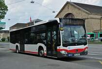Mercedes Citaro von SWEG auf einer Einsatzfahrt fährt zur Haltestelle am Badischen Bahnhof. Die Aufnahme stammt vom 13.05.2015.