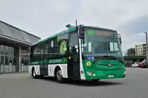 Elektro Testbus SOR EBN 8 wird bei den Basler Verkehrs Betriebe ab dem 1. April 2015 auf den Kleinbuslinien 35 und 45 getestet. Hier steht der Bus auf dem Hof der Garage Rankstrasse. Die Aufnahme stammt vom 06.04.2015