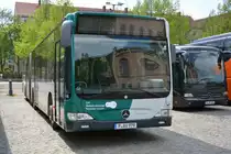 Am 01.05.2015 steht P-AV 979 auf dem Bassinplatz in Potsdam. Aufgenommen wurde ein Mercedes Benz Citaro Facelift.
