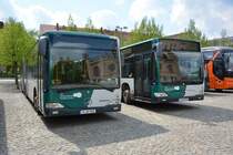Am 01.05.2015 steht P-AV 979 + P-AV 962 auf dem Bassinplatz in Potsdam. Aufgenommen wurde ein Mercedes Benz Citaro und Mercedes Benz Citaro Facelift.
