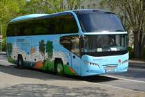 Dieser Neoplan Cityliner mit dem Kennzeichen AIC-SP 66 steht am 03.05.2015 am Bassinplatz in Potsdam.
