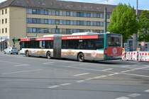 Am 04.05.2015 fährt P-AV 975 (Mercedes Benz Citaro Facelift) auf der Linie N17 zum Stern. Aufgenommen am Platz der Einheit in Potsdam.
