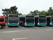 Drei SVM Mercedes Benz Citaro C1 Facelift am 24.05.15 in Maintal beim Tag der Offenen Tür