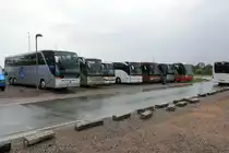 Mehr als 60 Reisebusse standen am 29.05.2015 auf den Parkplätzen der Landesgartenschau in Landau/Pfalz