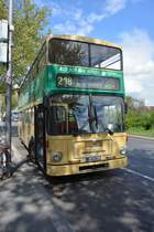 Am 07.05.2015 fährt B-U 3413 (MAN SD 200 SD 85) auf der Linie 218. Aufgenommen am ZOB in Berlin.
