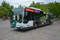 Wegen Streik wurde P-AV 909 auf dem Bassinplatz abgestellt. Aufgenommen wurde ein Mercedes Benz Citaro, 10.05.2015.
