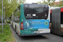 P-AV 972 steht am 10.05.2015 am Hauptbahnhof in Potsdam. Aufgenommen wurde ein Mercedes Benz Citaro Facelift.
