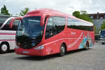 Am 17.05.2015 steht dieser Volvo Irizar (7053 DKN) auf dem Bassinplatz in Potsdam.
