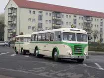 Ifa H6B - FG RM 76 H - Wagen 2150 und Lowa-Anhänger - FG RM 57 H - Wagen 2350 - in Dresden, Tiergartenstraße - am 5-April-2014