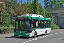 Elektro Test Bus von RAMPINI auf der Linie 35 fährt zur Haltestelle Niederholz Bahnhof. Die Aufnahme stammt vom 03.06.2015.