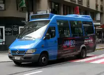 Mercedes Benz Kleinbus im Linienverkehr am 13.6.2015 in der Innenstadt von Andorra la Vella.