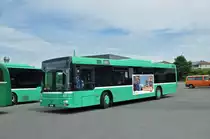 MAN Bus 822 steht auf dem Hof der Garage Rankstrasse. Die Aufnahme stammt vom 29.06.2015.