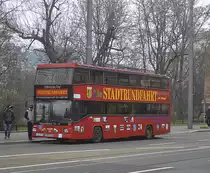 MAN SD 202 in Leibzig, am 19.01.2014, als Bus für Stadtrunfahrten.