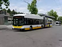 VB Schaffhausen - Trolleybus Nr.105 unterwegs auf der Linie 1 in Schaffhausen beim Bahnhof am 12.07.2015