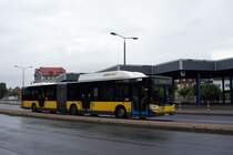 Stadtbus Gotha: Neoplan N 4521 CNG Centroliner Evolution (Wagennummer 114) des Omnibusbetriebes Wolfgang Steinbrück, aufgenommen im Juli 2015 am Zentralen Omnibusbahnhof in Gotha.