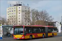 . Mercedes-Benz O 530 II Citaro Facelift, gesehen nahe dem Bahnhof in Hanau am 28.02.2015.