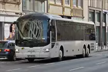 . MAN Lion's Regio aus Frankreich unterwegs in den Stra�en der Stadt Luxemburg.  07.03.2015.